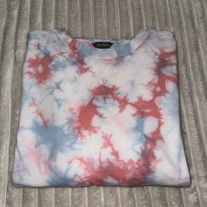 Eddie Bauer Pink and Blue Tie-Dye Sweatshirt